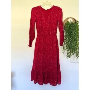 Old Navy Red Long Sleeve Floral Dress Size XS